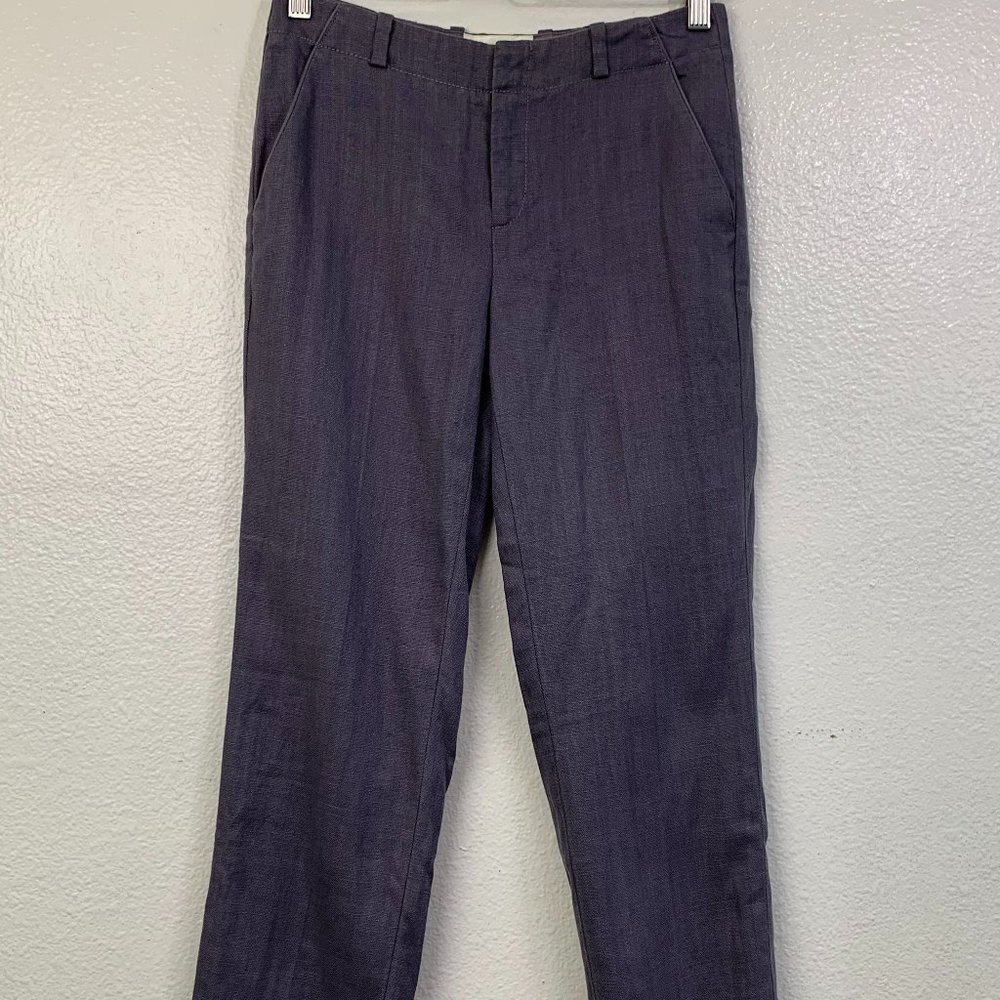 Elevenses Anthropologie Women's Pants Gray‎ Linen Blend Size 0